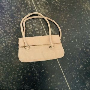 Tan Suede Feeling Clutch Shoulder Purse